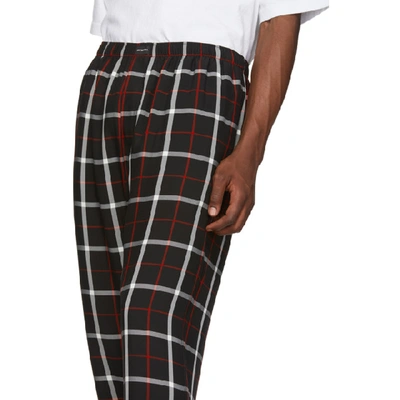 Shop Balenciaga Black And White Check Fluid Pyjama Trousers In 1070 Blkwht