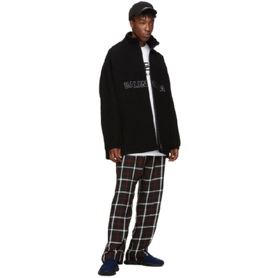 Shop Balenciaga Black And White Check Fluid Pyjama Trousers In 1070 Blkwht