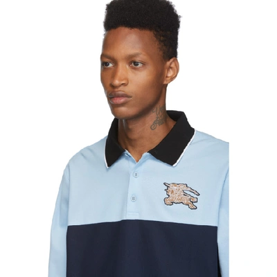 Shop Burberry Blue Logo Cooper Polo