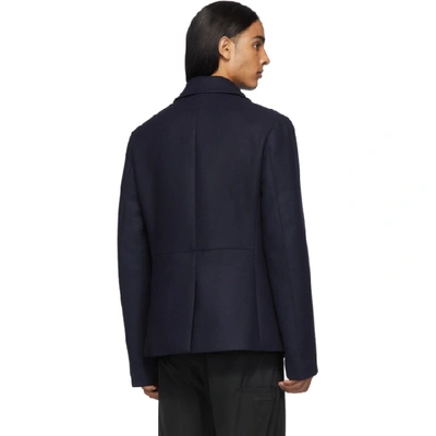 Shop Prada Navy Short Peacoat In Blue