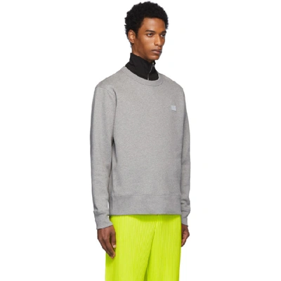 Shop Acne Studios Grey Fairview Face Sweatshirt In Light Grey