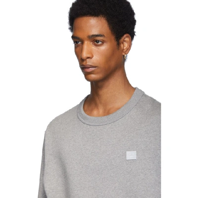 Shop Acne Studios Grey Fairview Face Sweatshirt In Light Grey