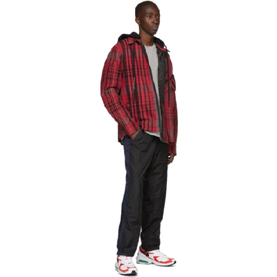 Shop Off-white Red And Black Padded Hoodie Shirt