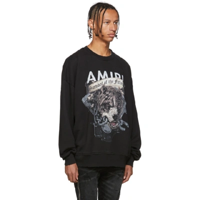 Shop Amiri Black Pitbull Sweatshirt