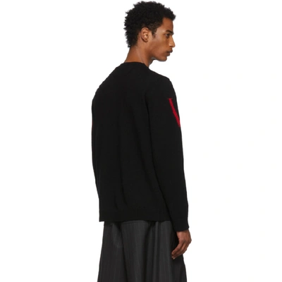 Shop Valentino Black And Red Cashmere Logo Sweater In 0nrnero/ro