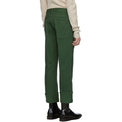 Shop Lemaire Green Bootcut Jeans In 637 Clover