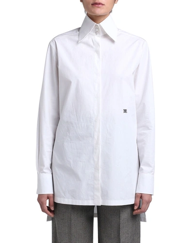 Shop Fendi Cotton Karl-collar Dress In White