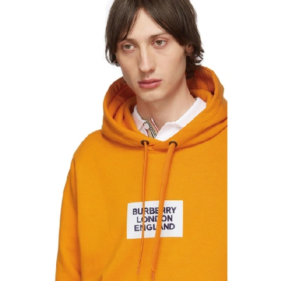 Shop Burberry Orange Square Logo Sweatshirt