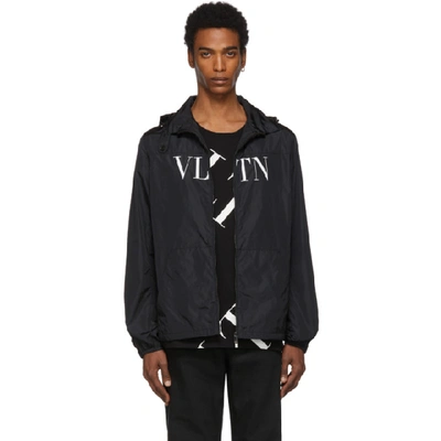Shop Valentino Black Vltn Jacket In 0nonero
