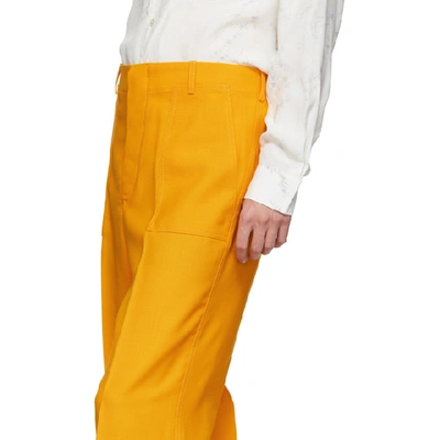Shop Jacquemus Orange Le Pantalon Moulin Trousers In 19615710 Or