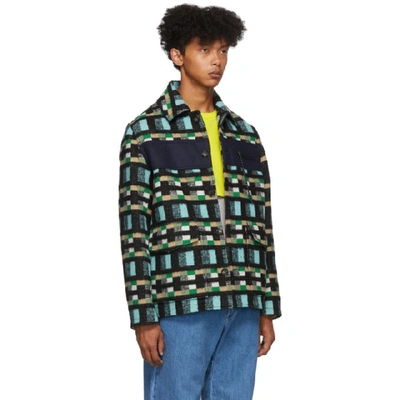 Shop Kenzo Blue And Green Outdoor Jacket In 69 Cyan