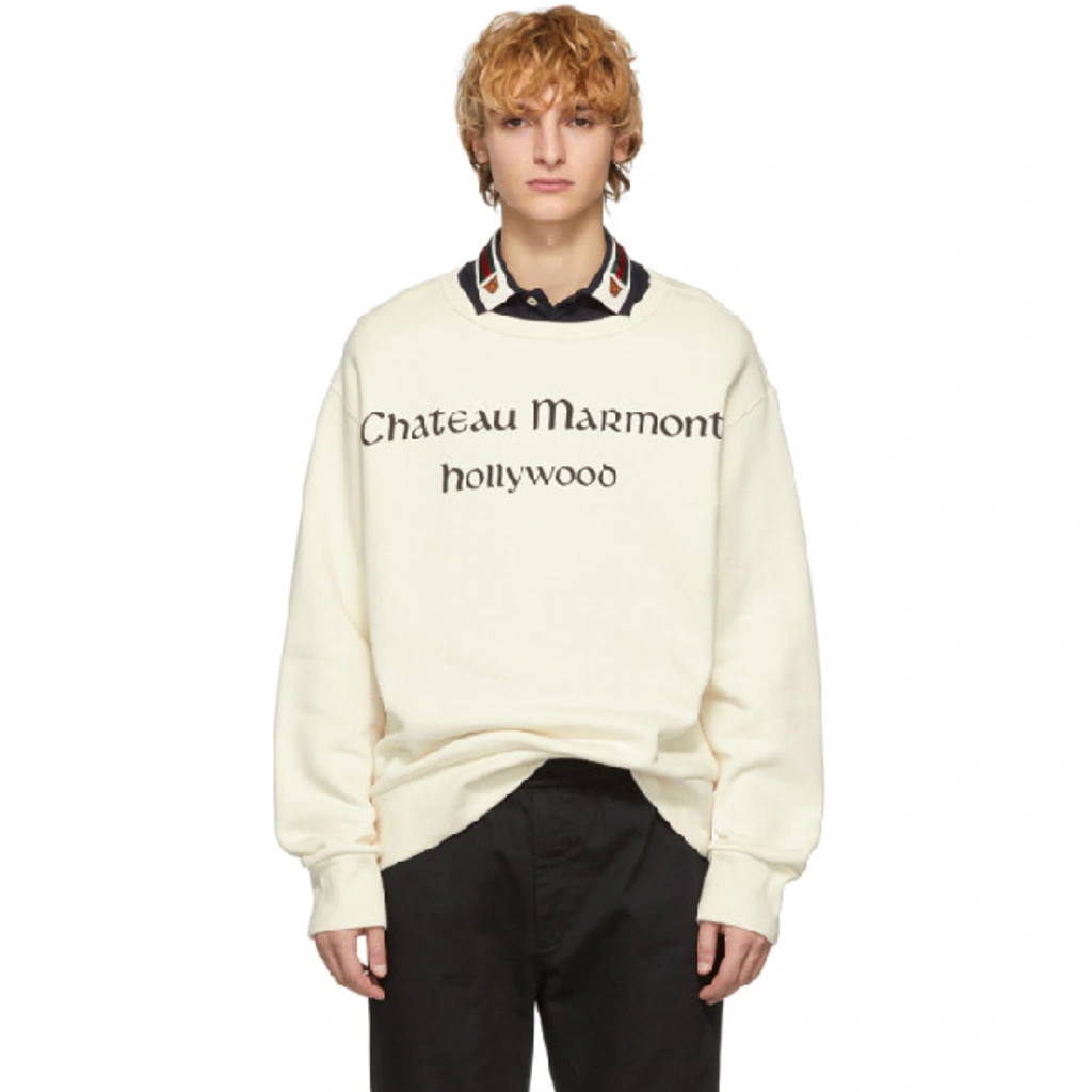 Gucci Chateau Marmont Printed Cotton jersey Sweatshirt In Neutrals ModeSens