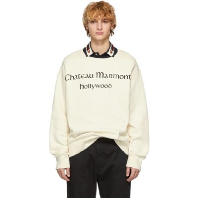 Shop Gucci Off-white 'chateau Marmont' Sweatshirt In 9395natural