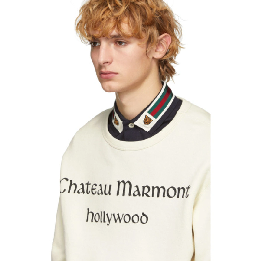 Gucci Chateau Marmont Printed Cotton jersey Sweatshirt In Neutrals ModeSens