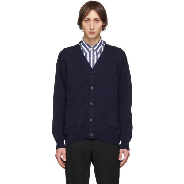 Comme Des Garçons Homme Deux Comme Des Garcons Homme Deux Navy Lochovan Of  Scotland Cardigan In 2 Navy | ModeSens