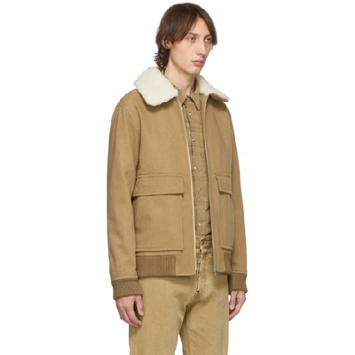 Shop A.p.c. Brown Bronze Jacket In Pbc Beige