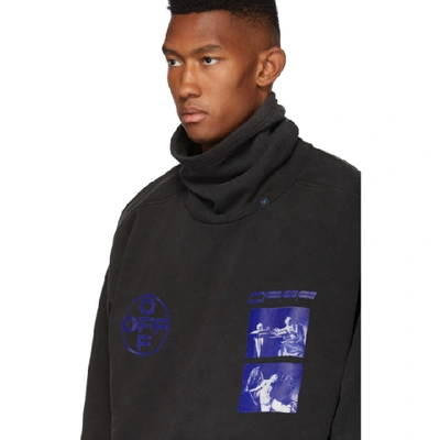 Shop Off-white Black And Blue Hardcore Caravaggio Funnel Neck Sweatshirt In 1030 Blkblu