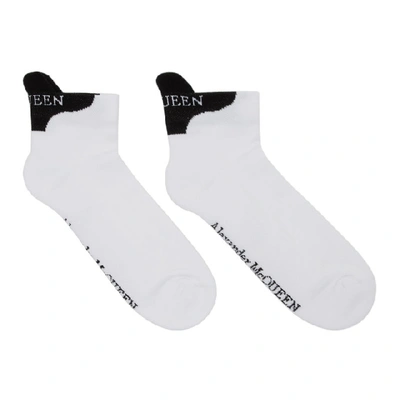 Shop Alexander Mcqueen White Logo Lip Socks In 9060 Whtblk