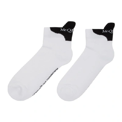Shop Alexander Mcqueen White Logo Lip Socks In 9060 Whtblk