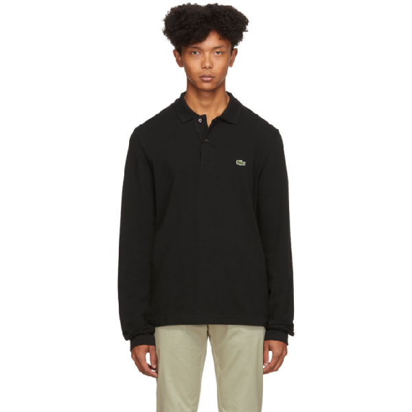 lacoste black long sleeve shirt