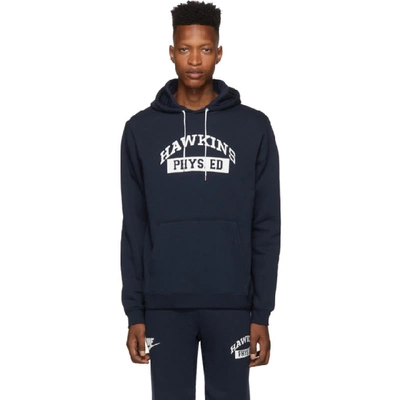 Nike Navy Stranger Things Edition Hawkins High Hoodie In 419college |  ModeSens