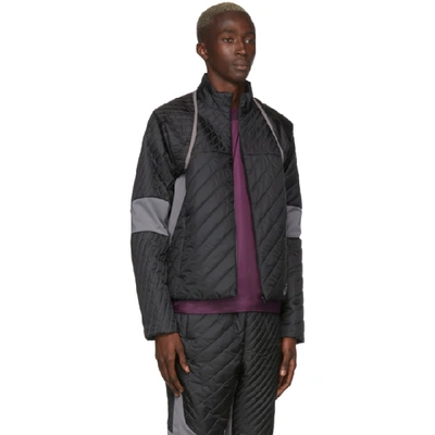 Shop Kiko Kostadinov Black And Grey Asics Edition Insulated Jacket In Blackcarbon