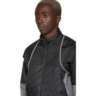 Shop Kiko Kostadinov Black And Grey Asics Edition Insulated Jacket In Blackcarbon