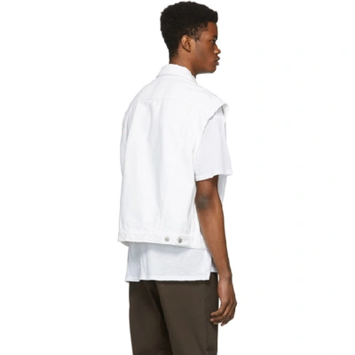 Shop Adaptation White Denim Vest In Flat White