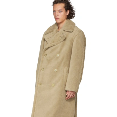 Shop Ralph Lauren Purple Label Tan Alpaca-blend Cuddle Coat In Camel