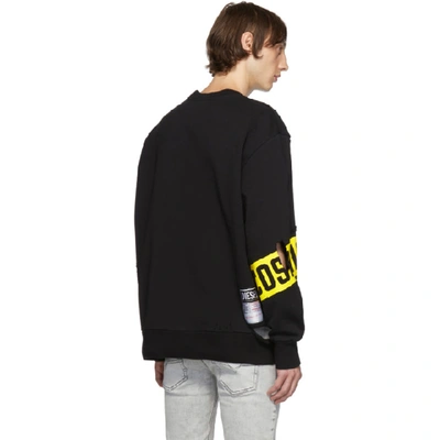Shop Diesel Black S-bay-holes Sweatshirt In 900 Black
