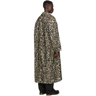 Shop Raf Simons Off-white Animalier Patches Car Coat In 01360 Ecru