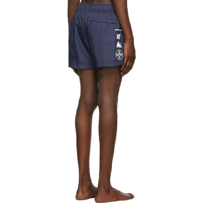 Shop Off-white Navy Mariana De Silva Swim Shorts