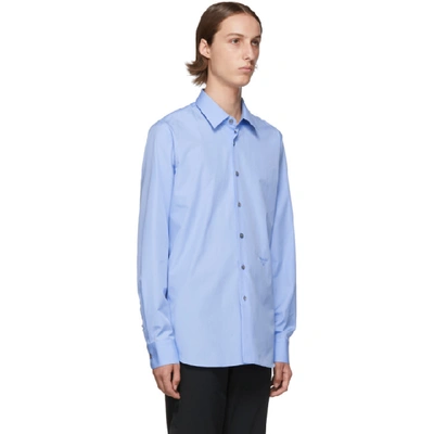 Shop Prada Blue Poplin Shirt