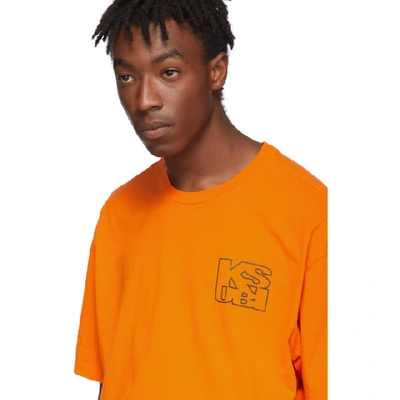 Shop Ksubi Orange Hazard Square T-shirt