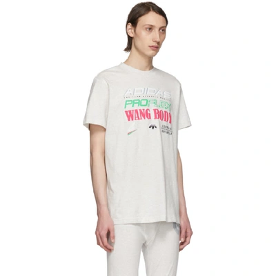 Shop Adidas Originals By Alexander Wang Grey Graphic T-shirt