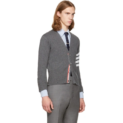 Shop Thom Browne Grey Classic Short V-neck Cardigan In Medgrey 038