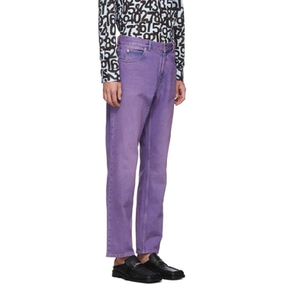 Shop Martine Rose Purple Straight-leg Jeans