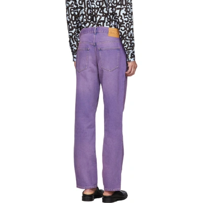 Shop Martine Rose Purple Straight-leg Jeans