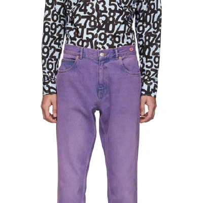 Shop Martine Rose Purple Straight-leg Jeans