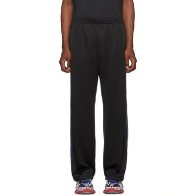 Shop Balenciaga Black Stripe Track Pants In 1000 Black