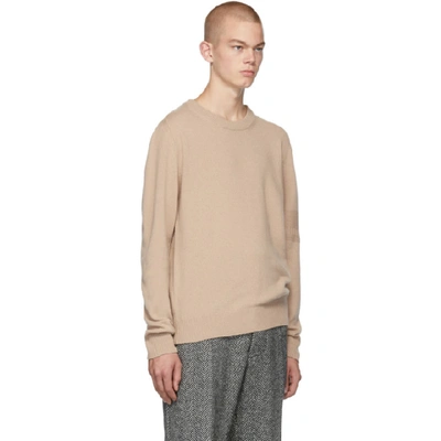 Shop Maison Margiela Beige Embossed Arm Sweater In 111f Camel