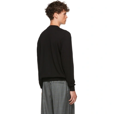 Shop Balenciaga Black Wool Est. 1917 Sweater In 1070 Blkwht