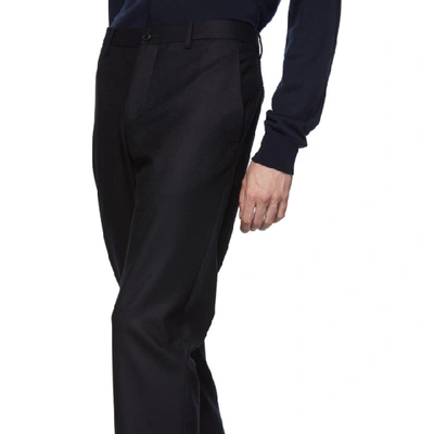 Shop Giorgio Armani Navy Wool Trousers