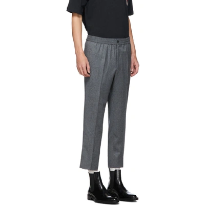Shop Ami Alexandre Mattiussi Grey Elasticated Waist Cropped Trousers In 055 Gris