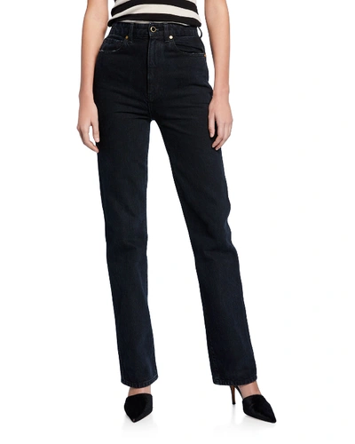 Shop Khaite Danielle High-rise Stovepipe Jeans In Black