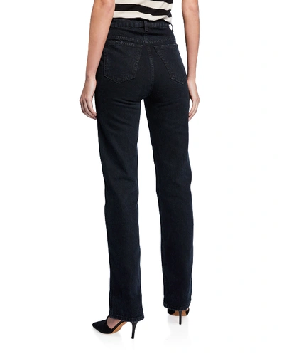 Shop Khaite Danielle High-rise Stovepipe Jeans In Black