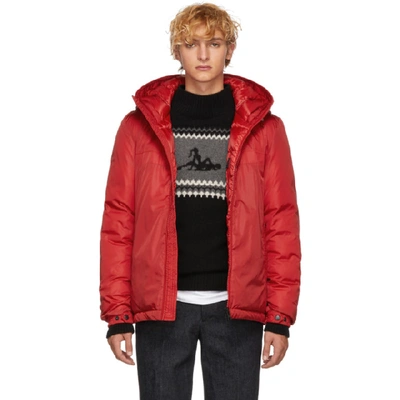 Shop Moncler Red Down Montvernier Jacket In 7-455.red
