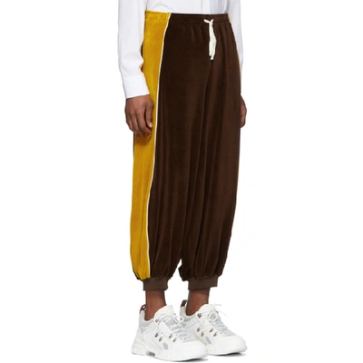 Shop Gucci Brown Chenille Harem Lounge Pants In 2215 Brown