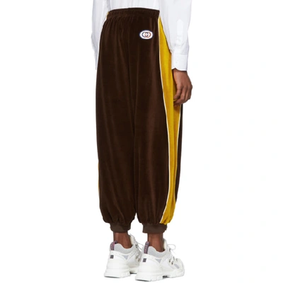 Shop Gucci Brown Chenille Harem Lounge Pants In 2215 Brown