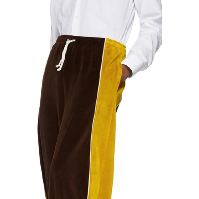 Shop Gucci Brown Chenille Harem Lounge Pants In 2215 Brown